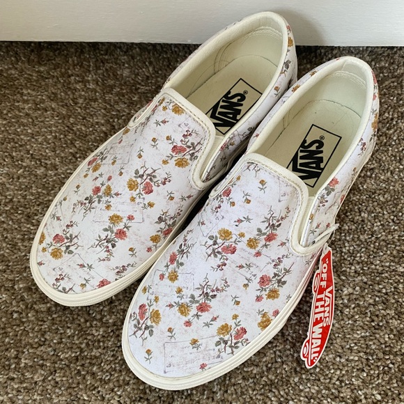 Vans Shoes - Van’s floral slip ones- NEW